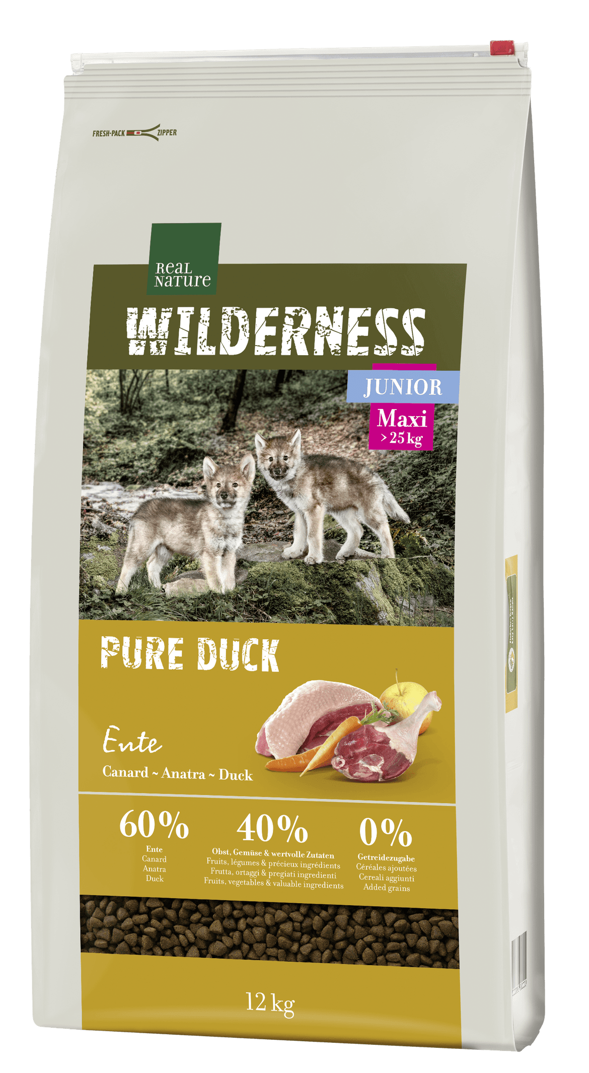 Real Nature Wilderness száraz kutyaeledel junior large breed kacsa