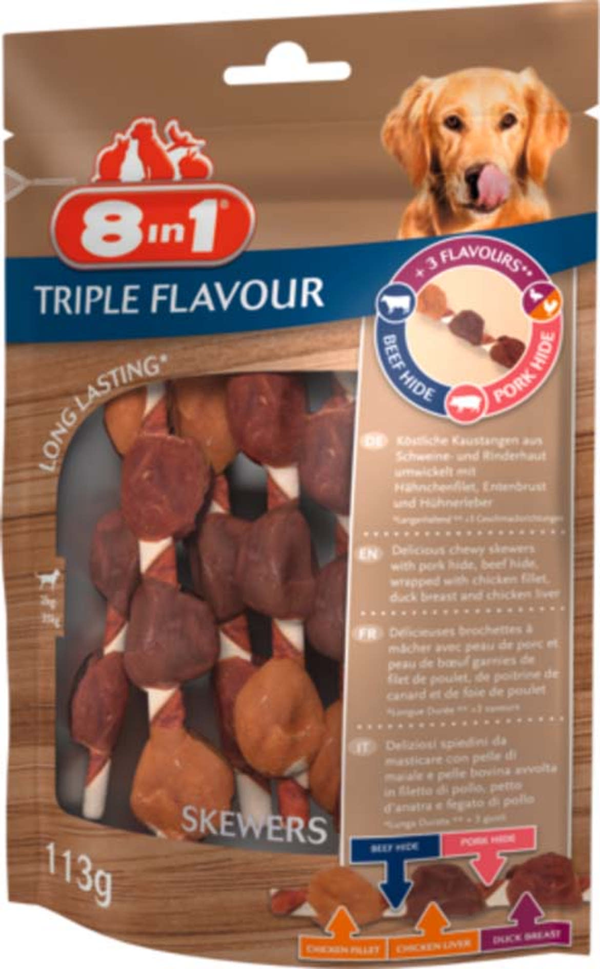 8in1 Triple Flavour Skewers kutya rágórúd