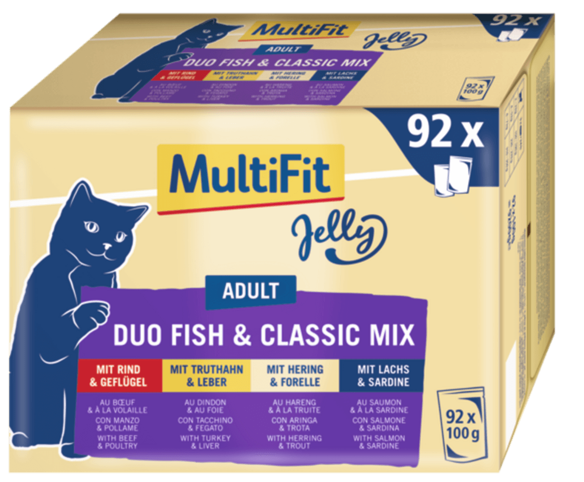 MultiFit JellyDuo macska tasak MP adult halas 92x100g