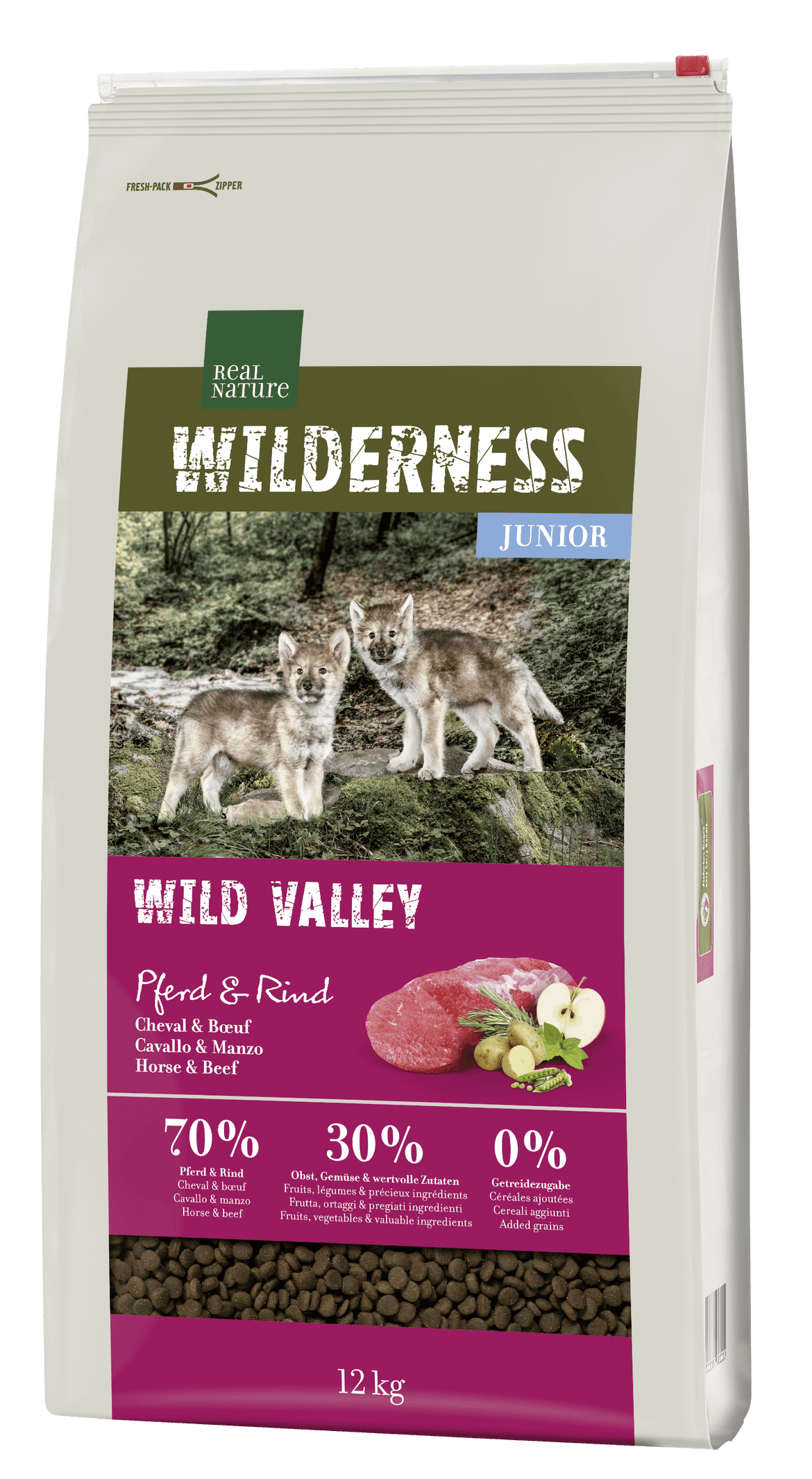 Real Nature Wilderness száraz kutyaeledel junior lóhús& marha