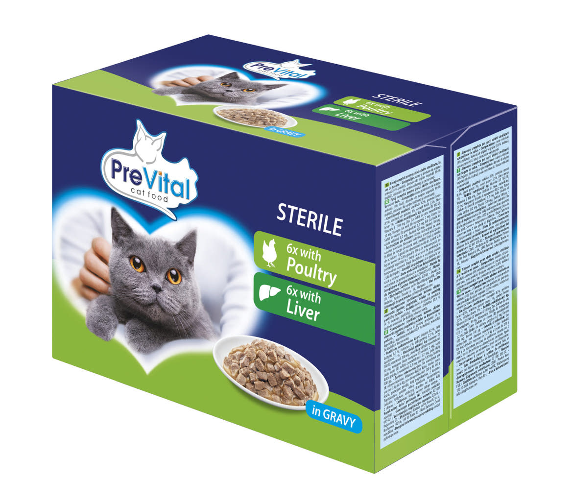 PreVital macska tasak MP steril baromfi& máj 12x100g