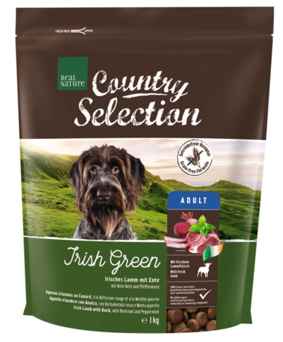 Real Nature Country Selection kutya szárazeledel adult Irish Green bárány&kacsa