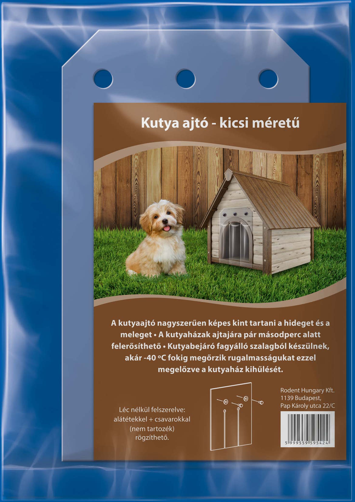 Kutyaházfüggöny átlátszó PVC S 20x35cm