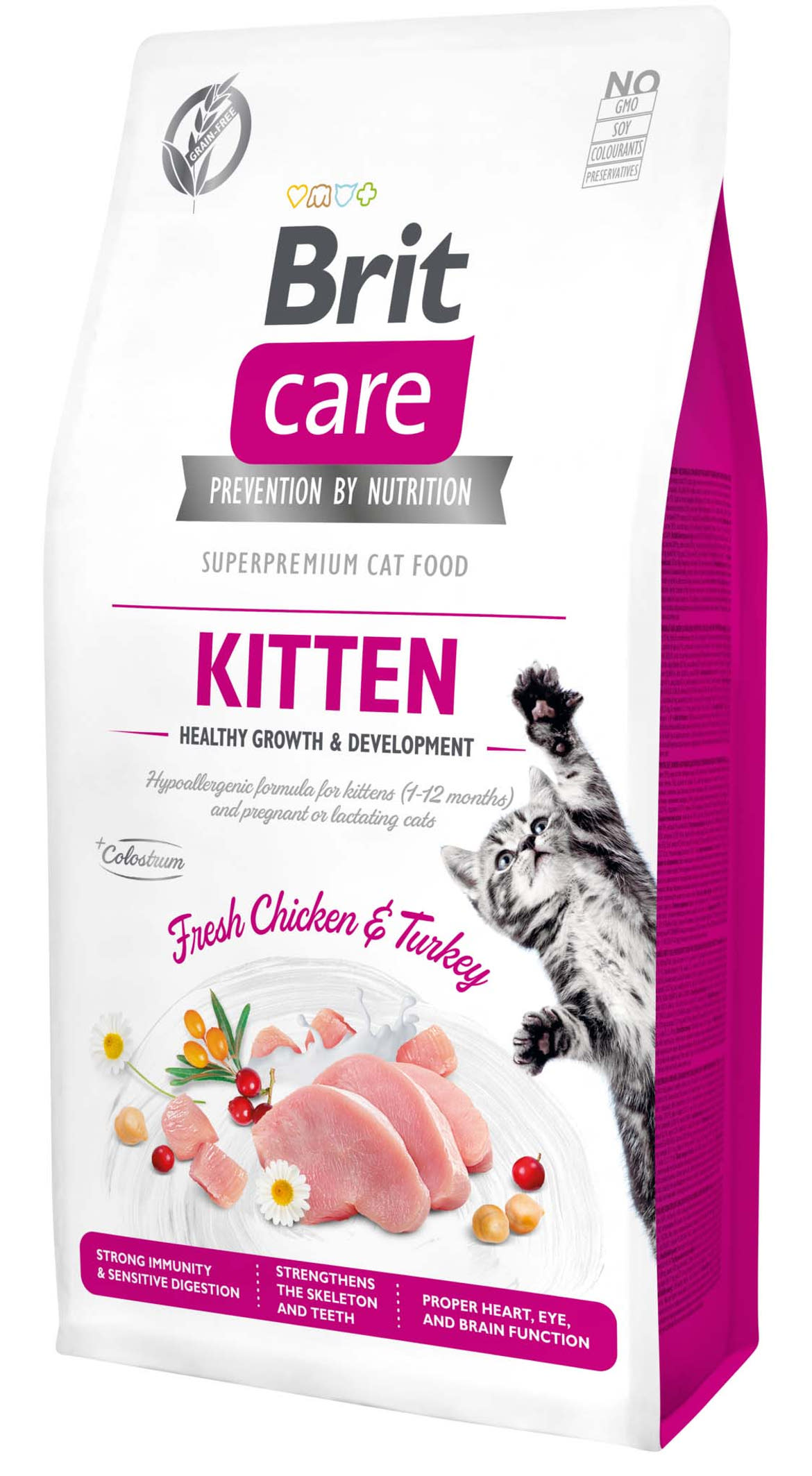 Brit Care Cat Grain-Free száraz macskaeledel kitten csirke& pulyka