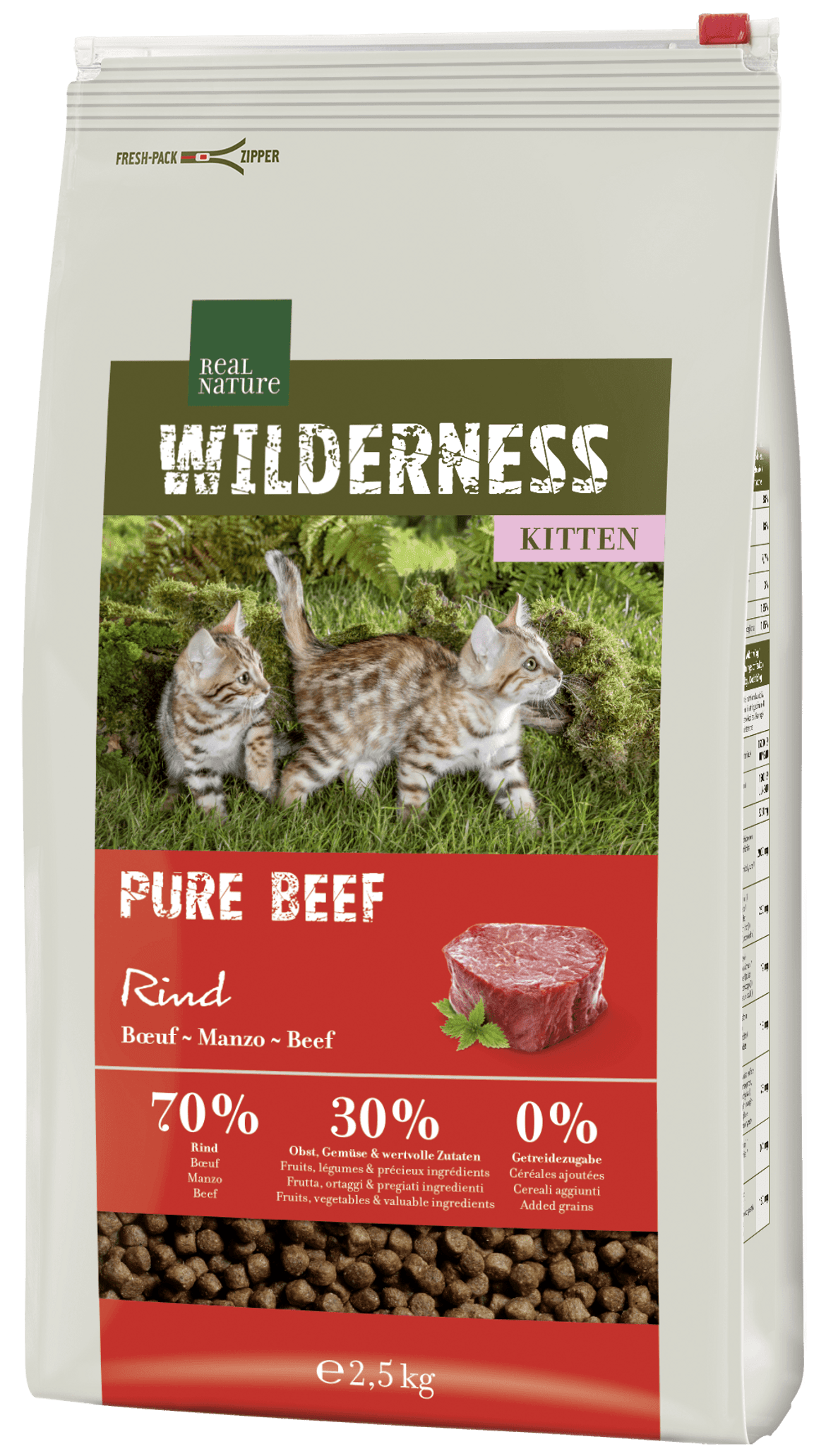 Real Nature Wilderness Pure Beef száraz macskaeledel kitten marha