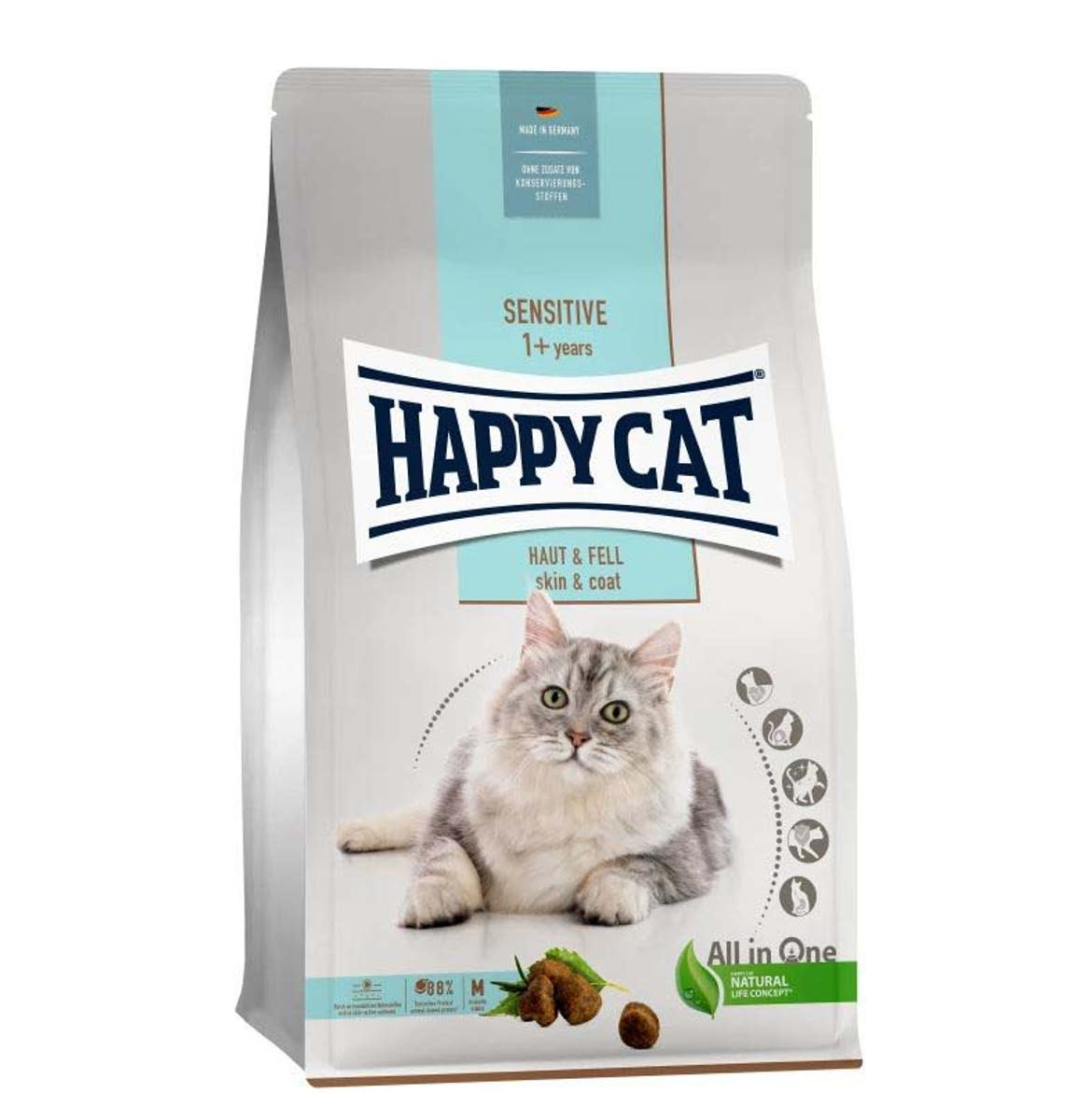 Happy Cat Sensitive száraz macskaeledel adult bőr&szőr