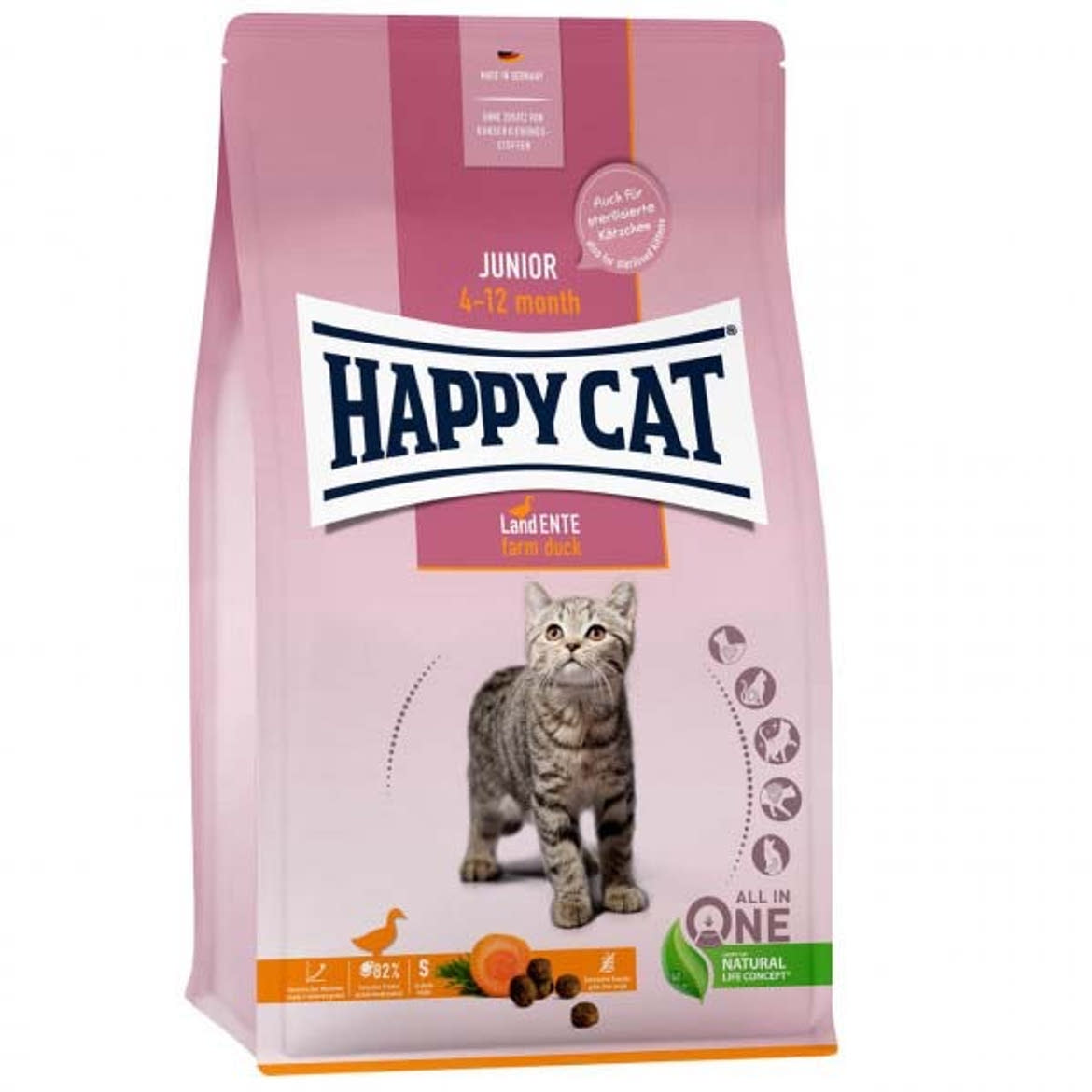Happy Cat Junior grainfree száraz macskaeledel kacsa