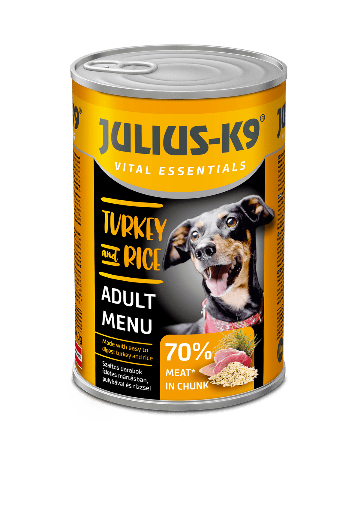 Julius – K9 kutya konzerv adult pulyka&rizs