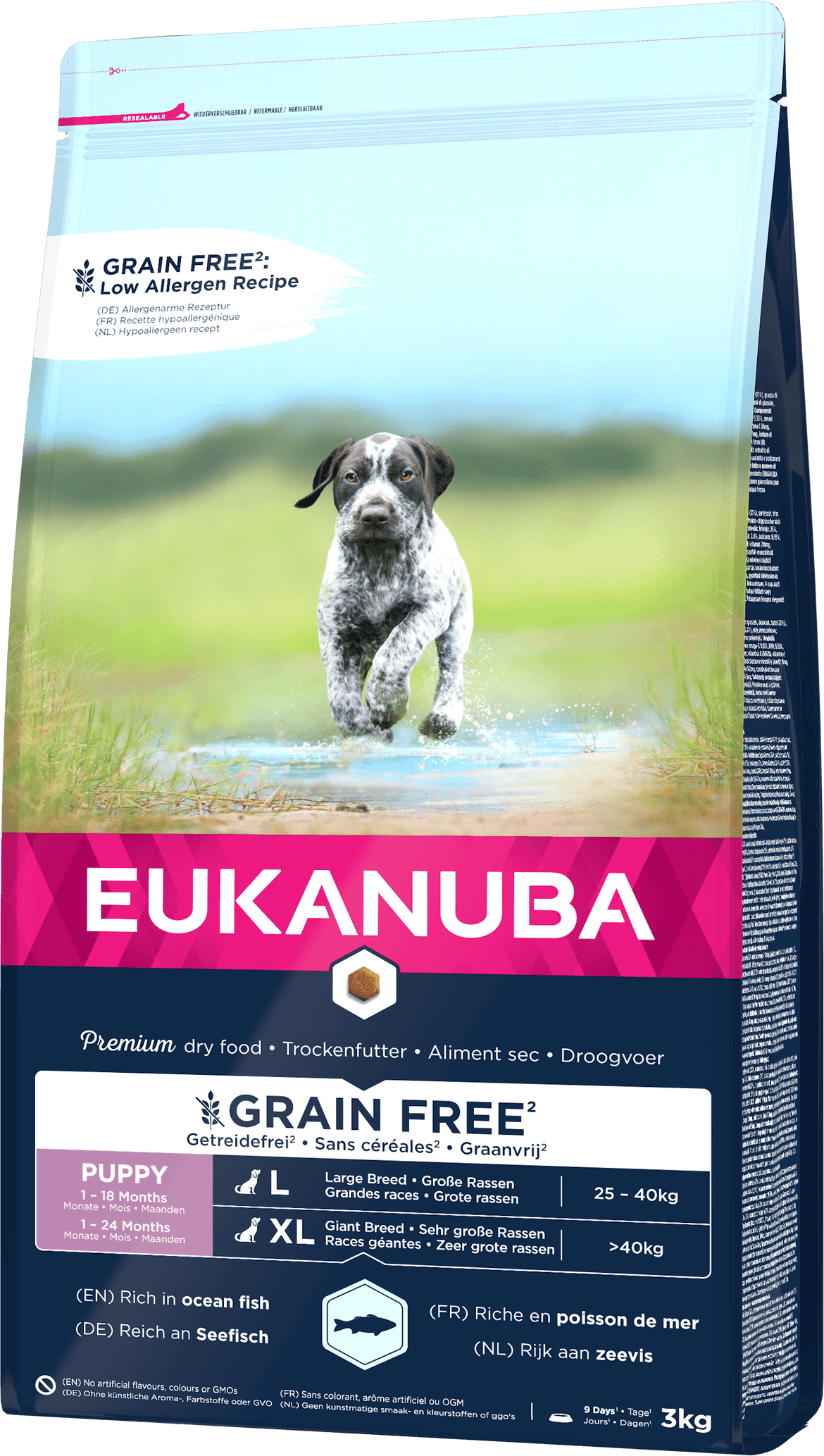 Eukanuba Grain Free Large Breed száraz kutyaeledel puppy hal