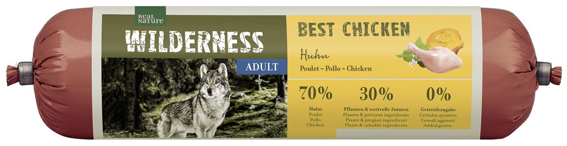 Real Nature Wilderness kutya szalámi adult csirke