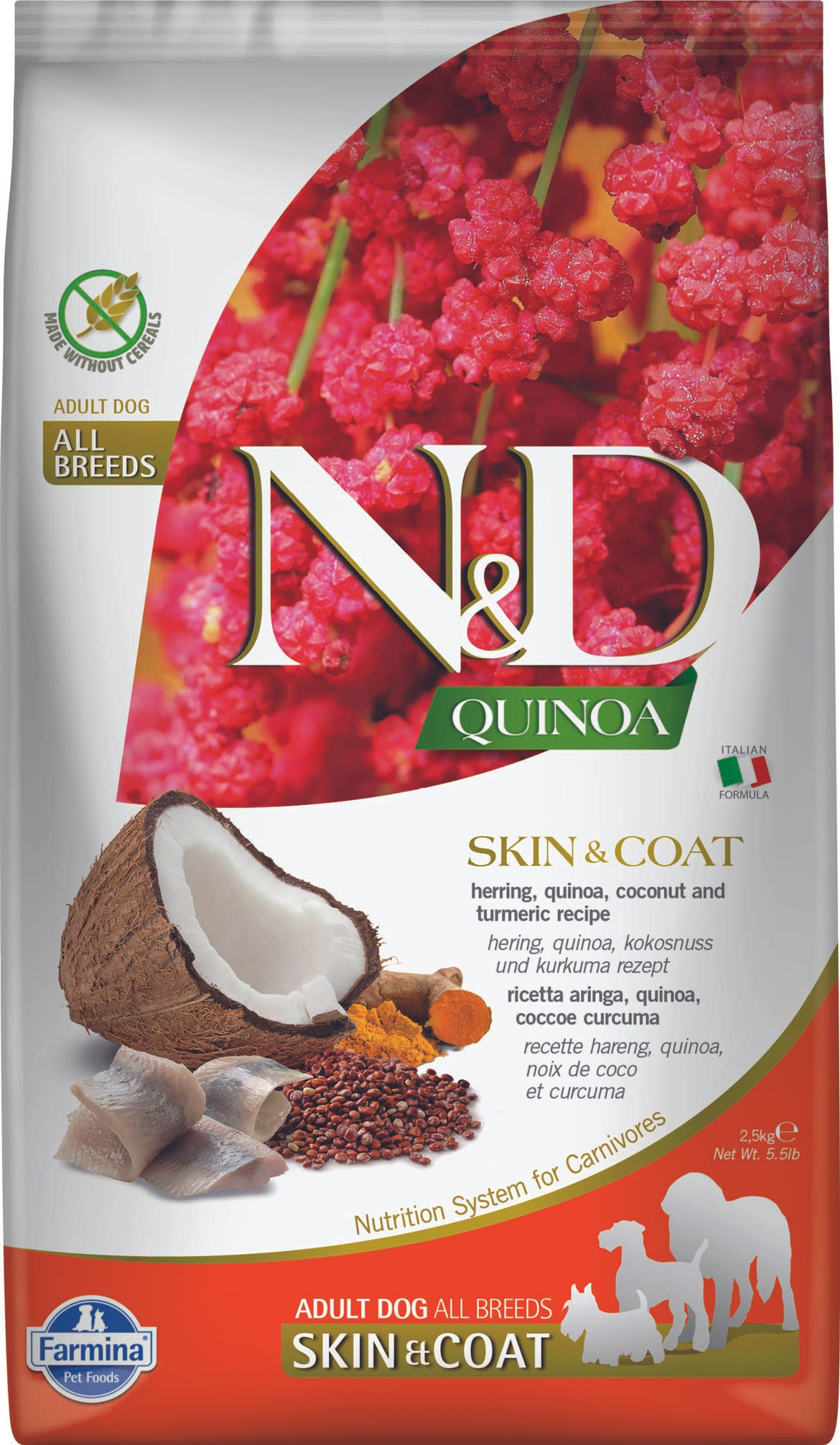 N&D Quinoa Skin&Coat száraz kutyaeledel hering