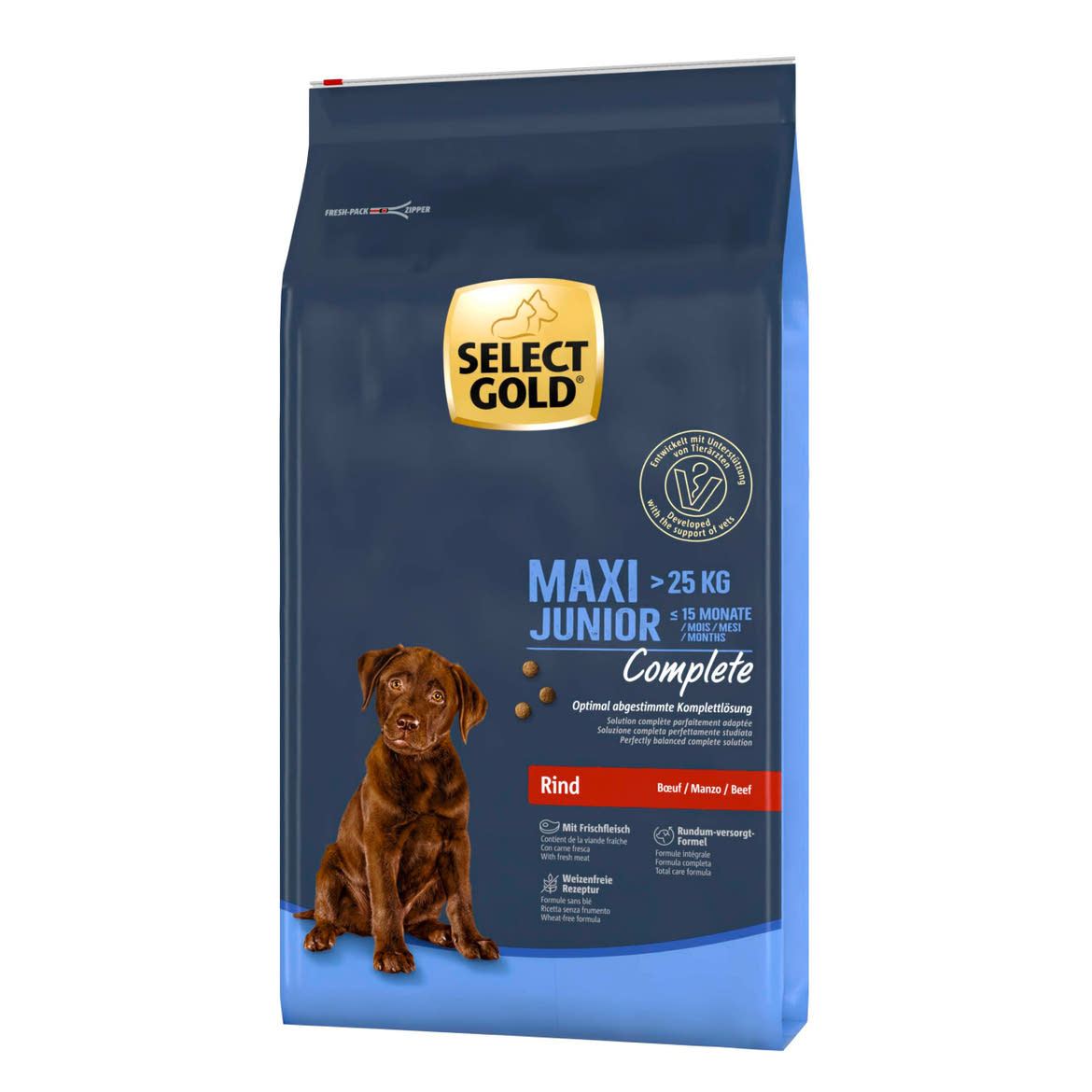 Select Gold Complete Maxi junior száraz kutyaeledel marha