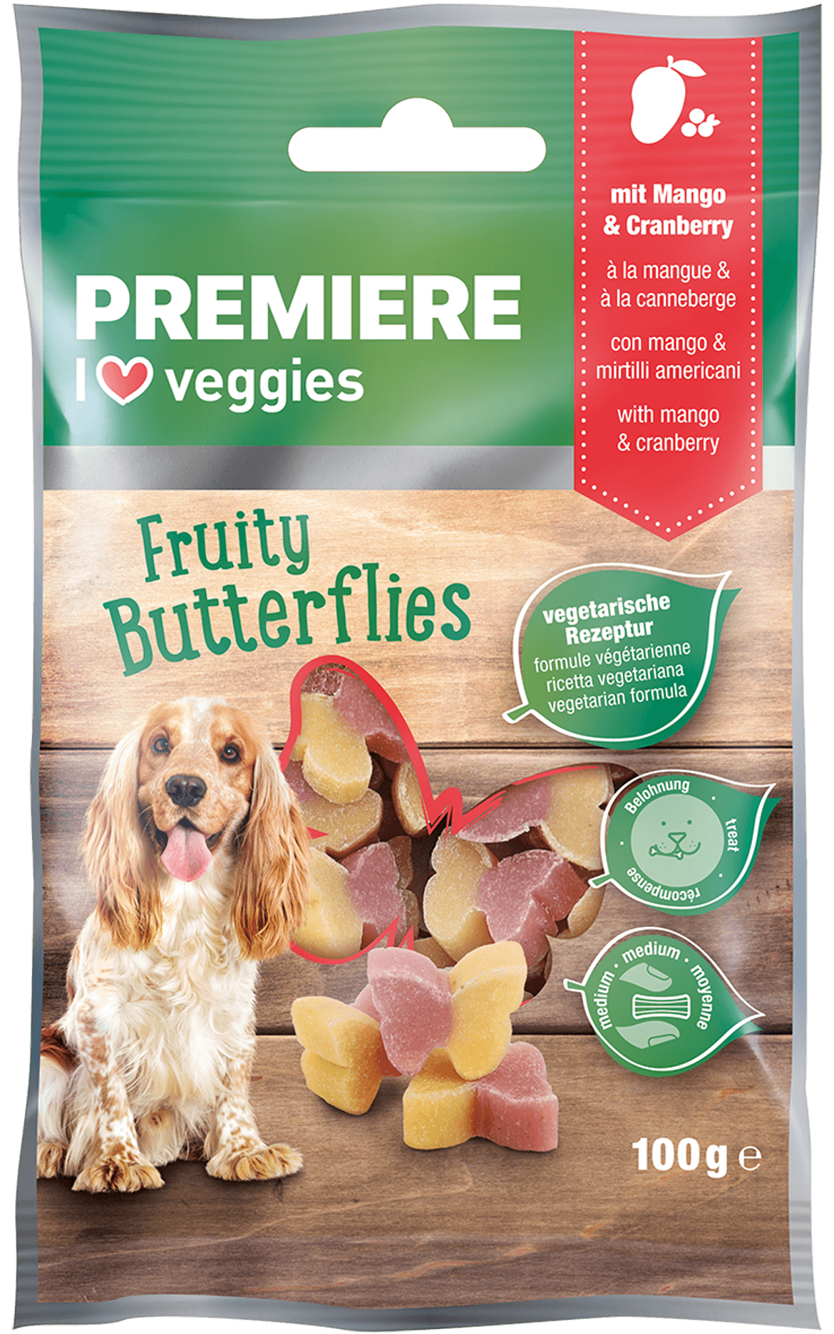 Premiere Veggie kutya jutalomfalat snack pillangó