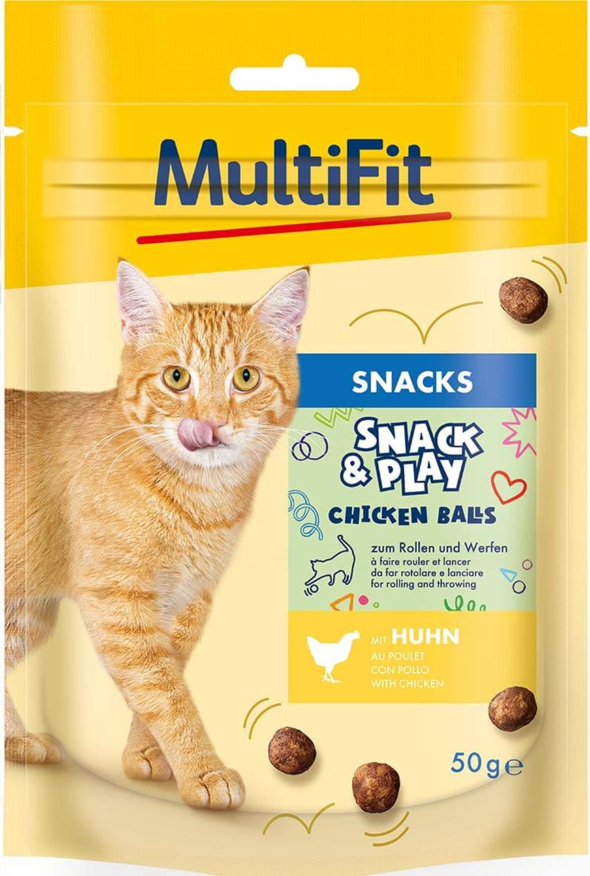 MultiFit Snack&Play macska jutalomfalat csirke golyók