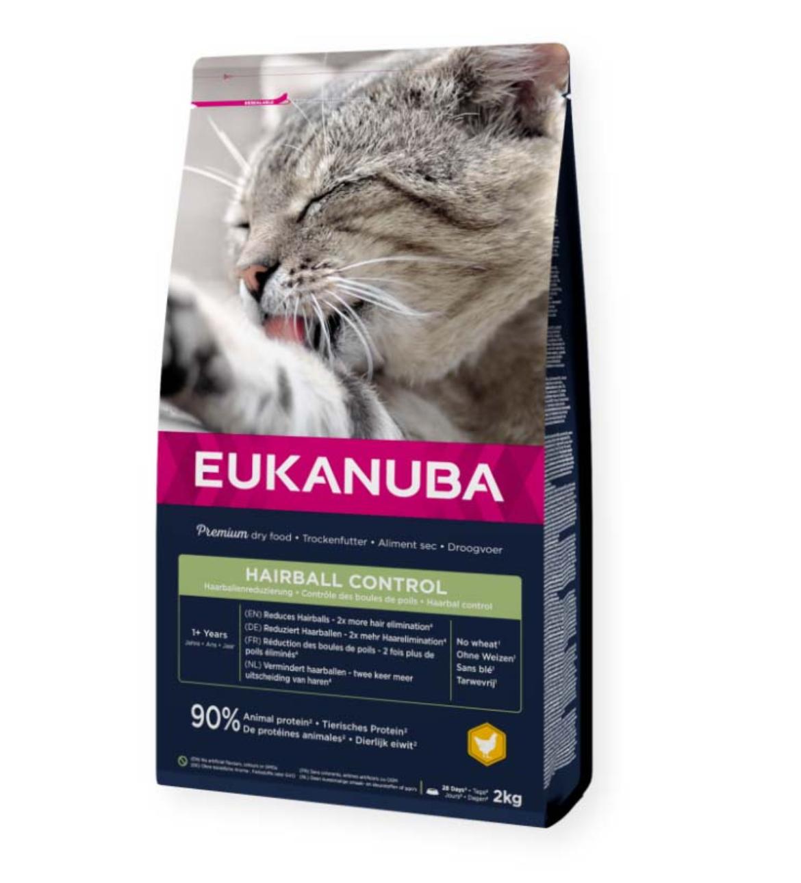 Eukanuba száraz macskaeledel adult hairball csirke
