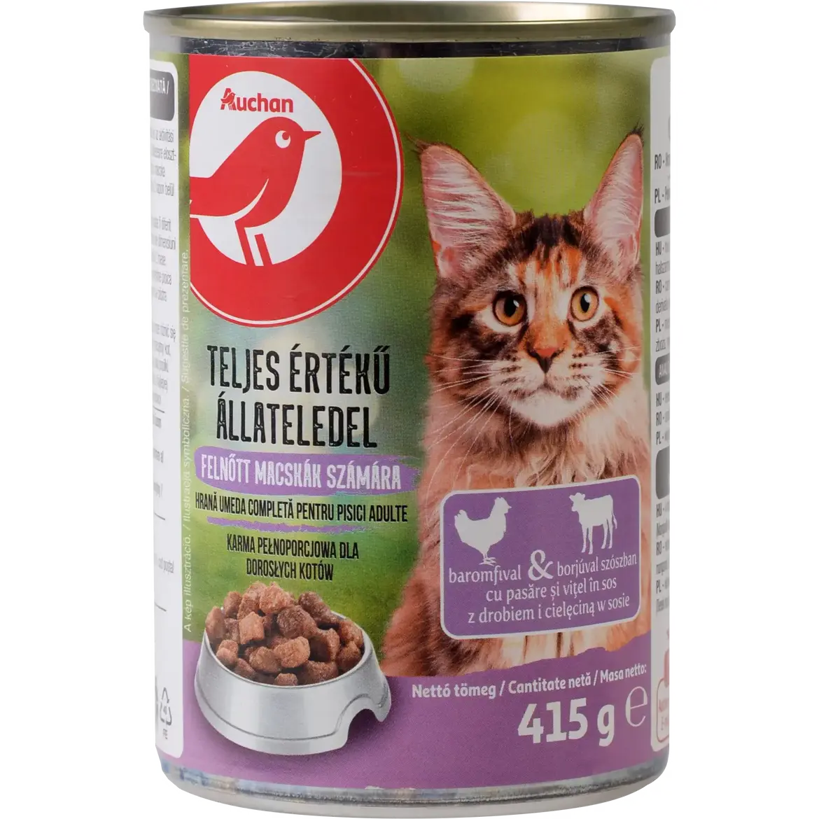 Auchan Nívó Nedves macskaeledel szárnyas-borjú