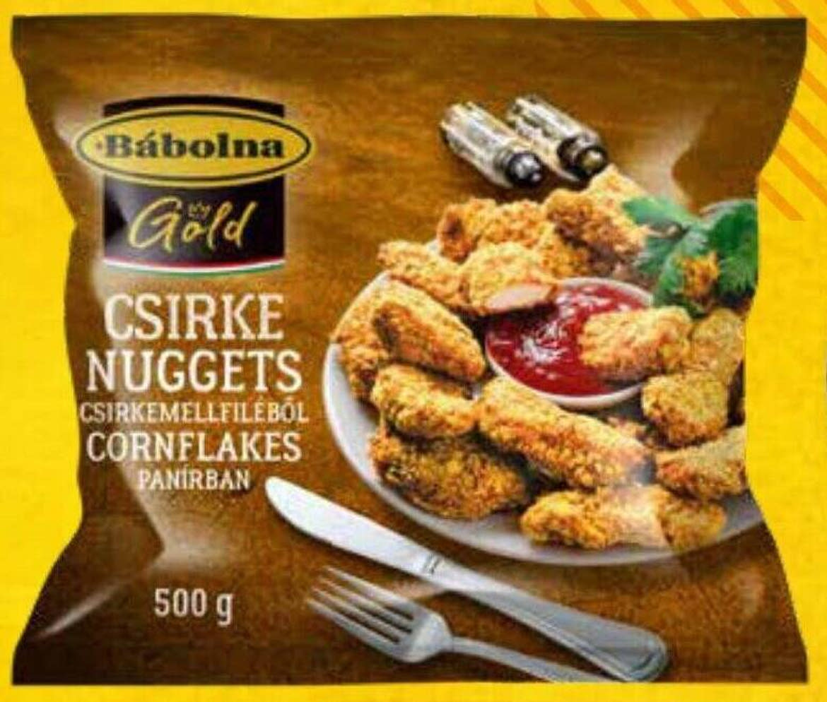 Bábolna Gold, Csirkemell nuggets cornflakes bundában, gyorsfagyasztott, 500 g