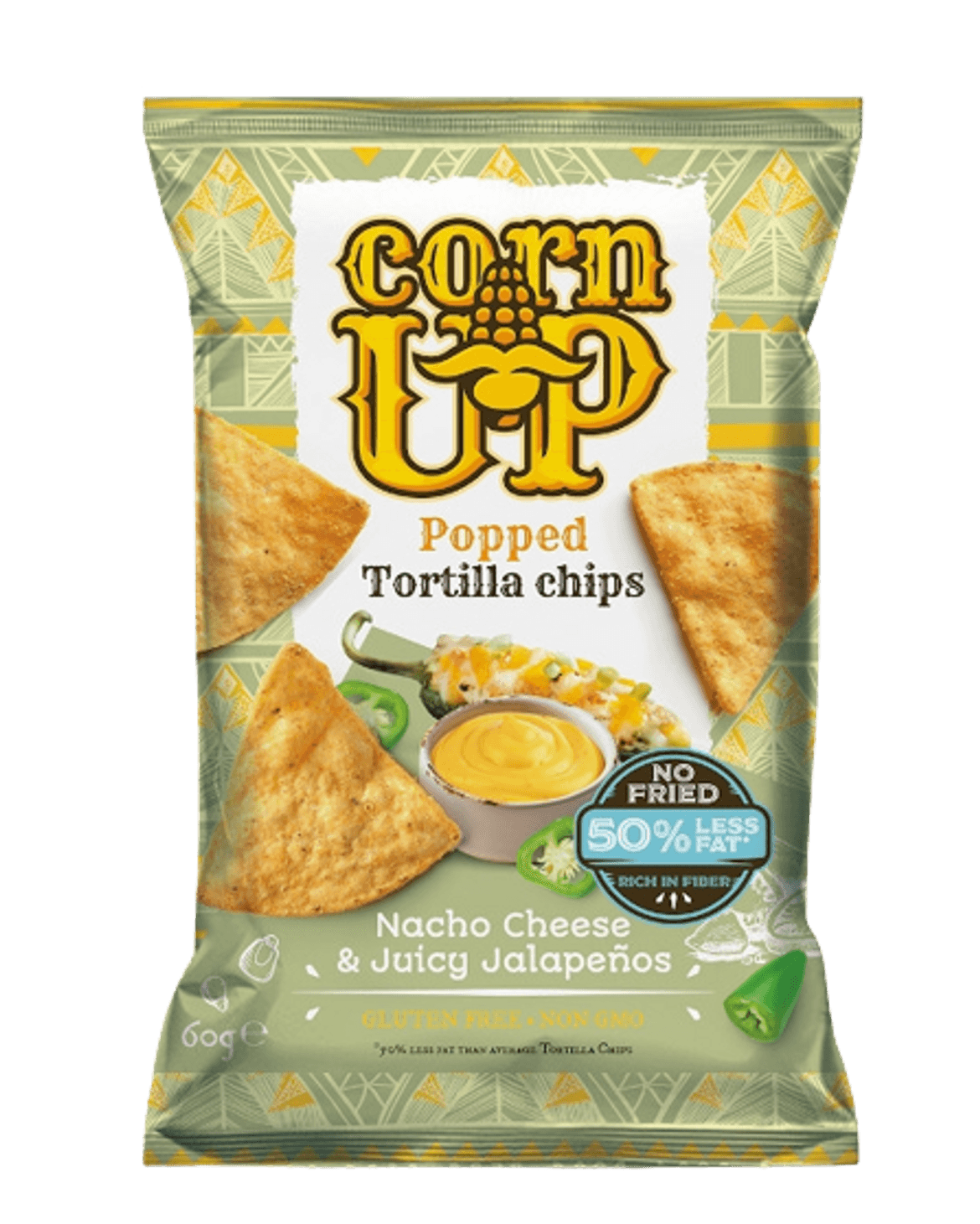 Corn UP Popped Tortilla Chips nacho sajt és jalapeno ízesítéssel