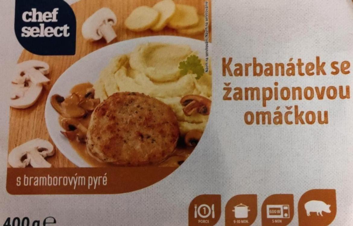 Chef Select sertéshúspogácsa csiperkegombás szósszal hűtött készétel
