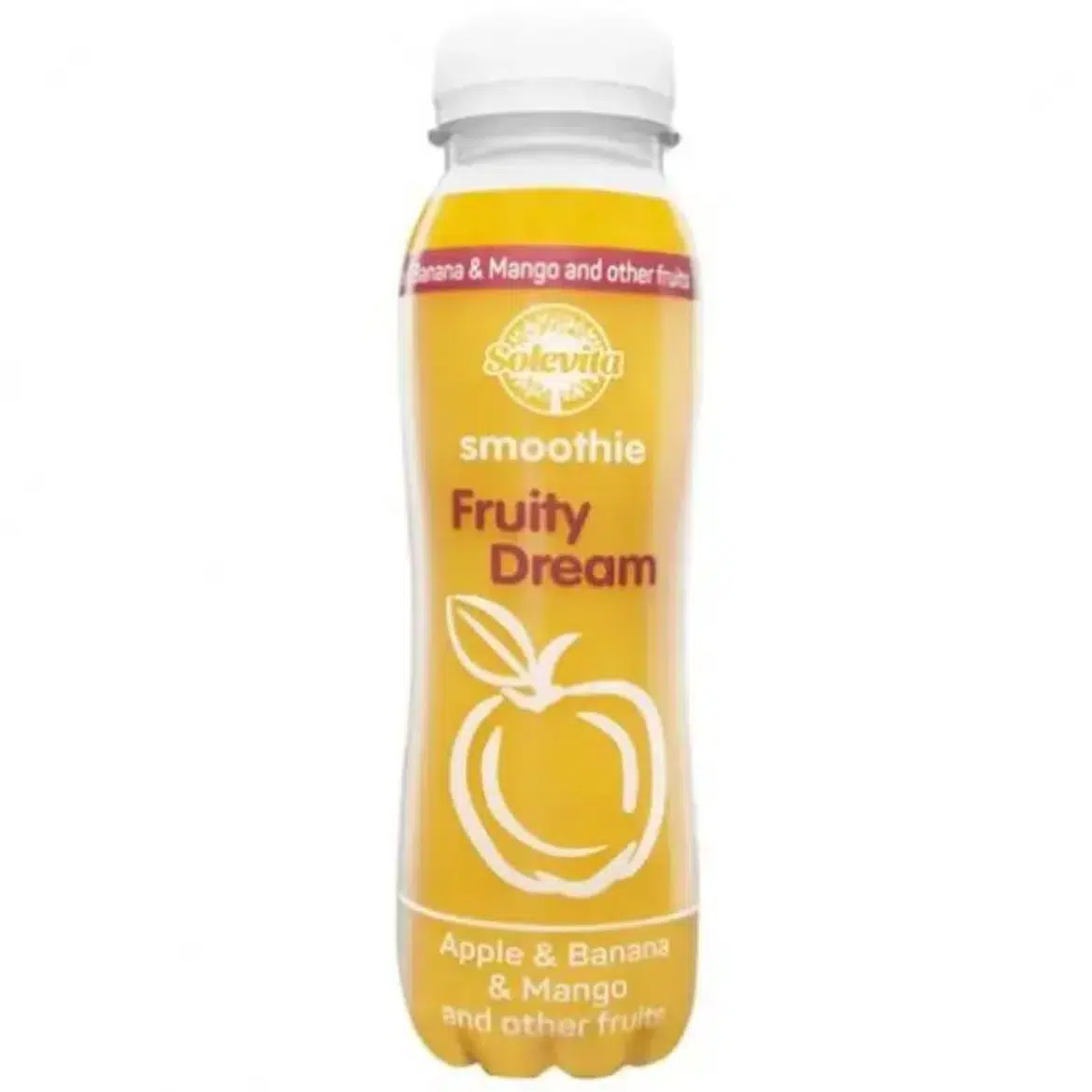 Solevita, Smoothie vegyes vegán gyümölcslé, 100% gyümölcstartalommal, alma-banán-mangó-egyéb gyümölcsök, + 50 ft betétdíj, 0,25 L