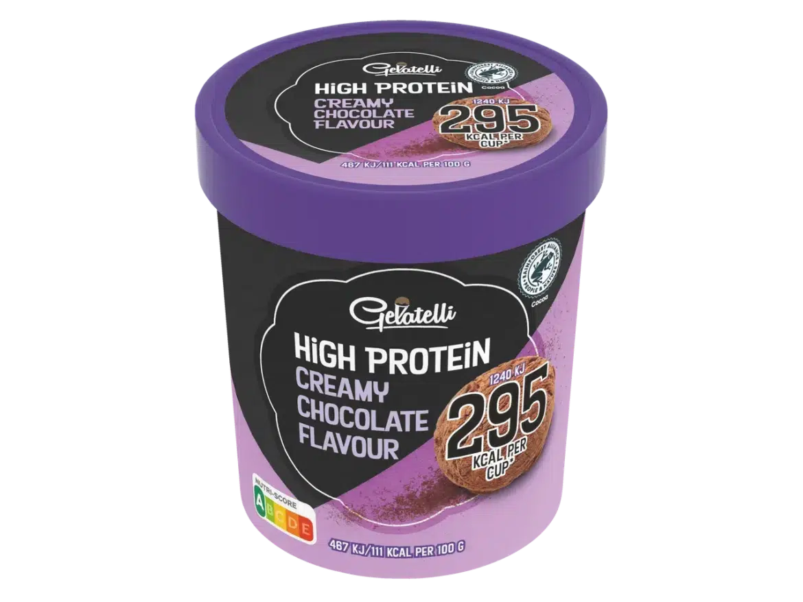 Gelatelli High protein jégkrémpohár, kalóriacsökkentett, csokoládés