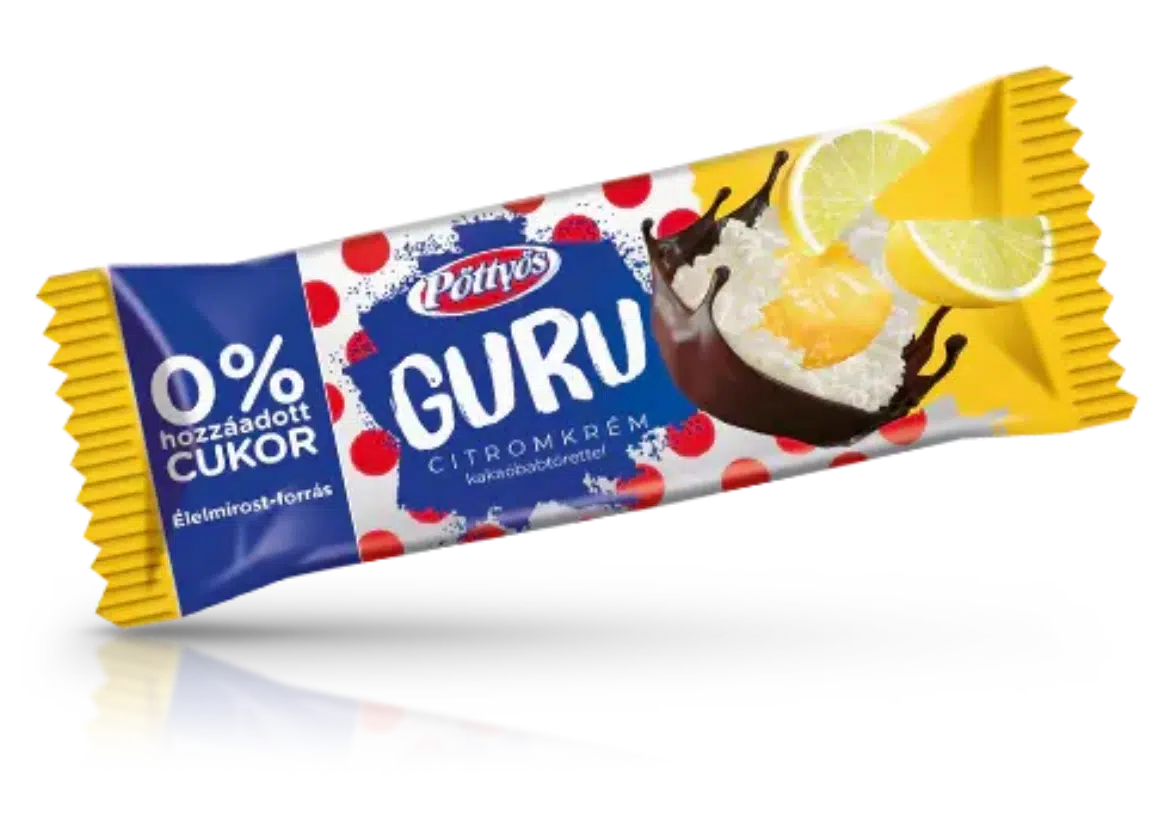 Pöttyös Guru citromkrémes 0% hozzáadott cukorral