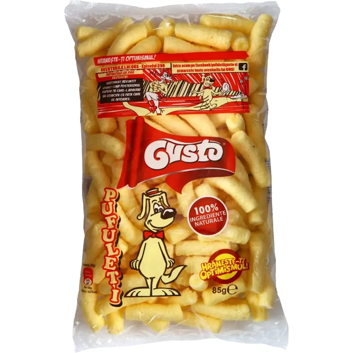 Gusto Pufoletti natur ízesítésű extrudált kukorica pehely