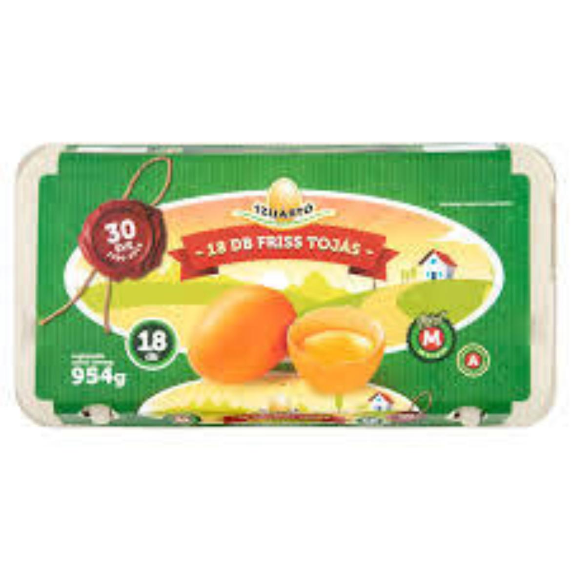 Friss tojás A osztályú, 18 db, M méret