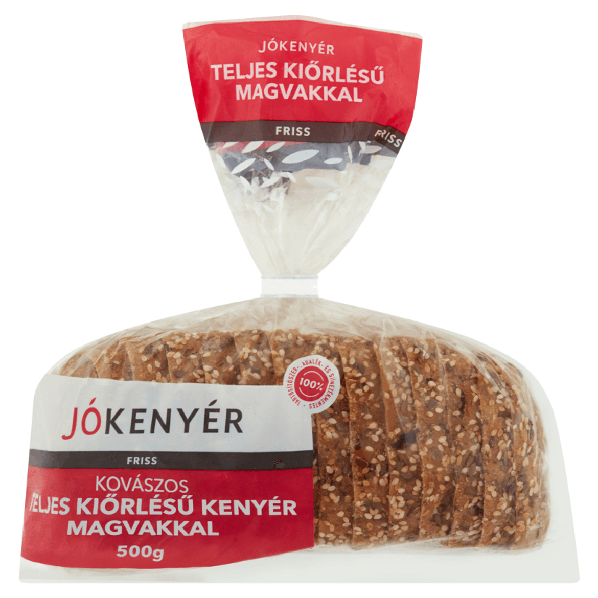 Jókenyér friss kovászos teljes kiőrlésű kenyér, magvakkal