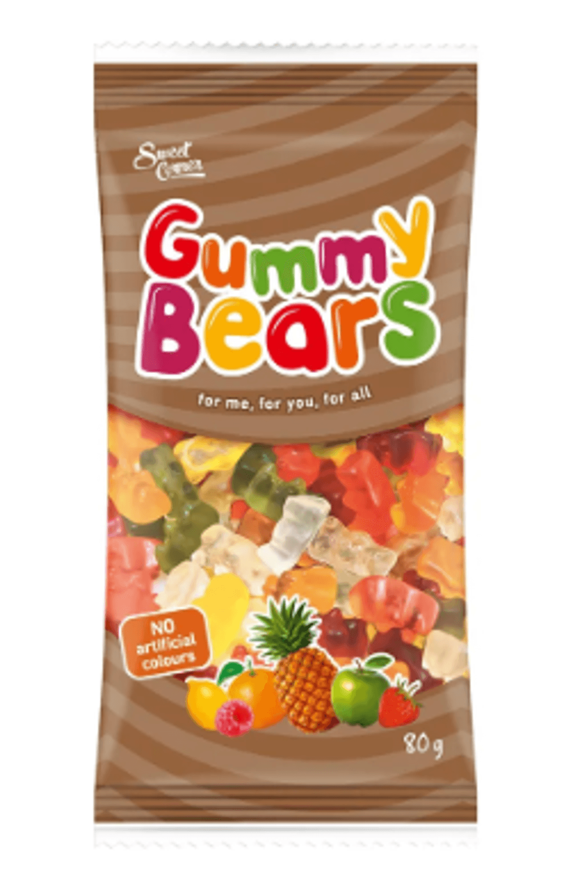 Sweet Corner, Gummy Bears gyümölcsízű gumicukor, 80 g