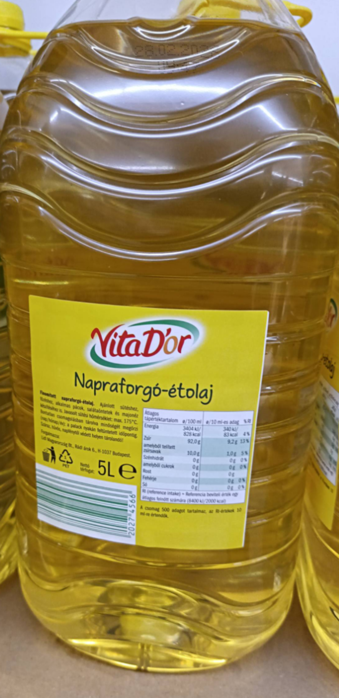 Vita D'or Napraforgó étolaj, 5 L