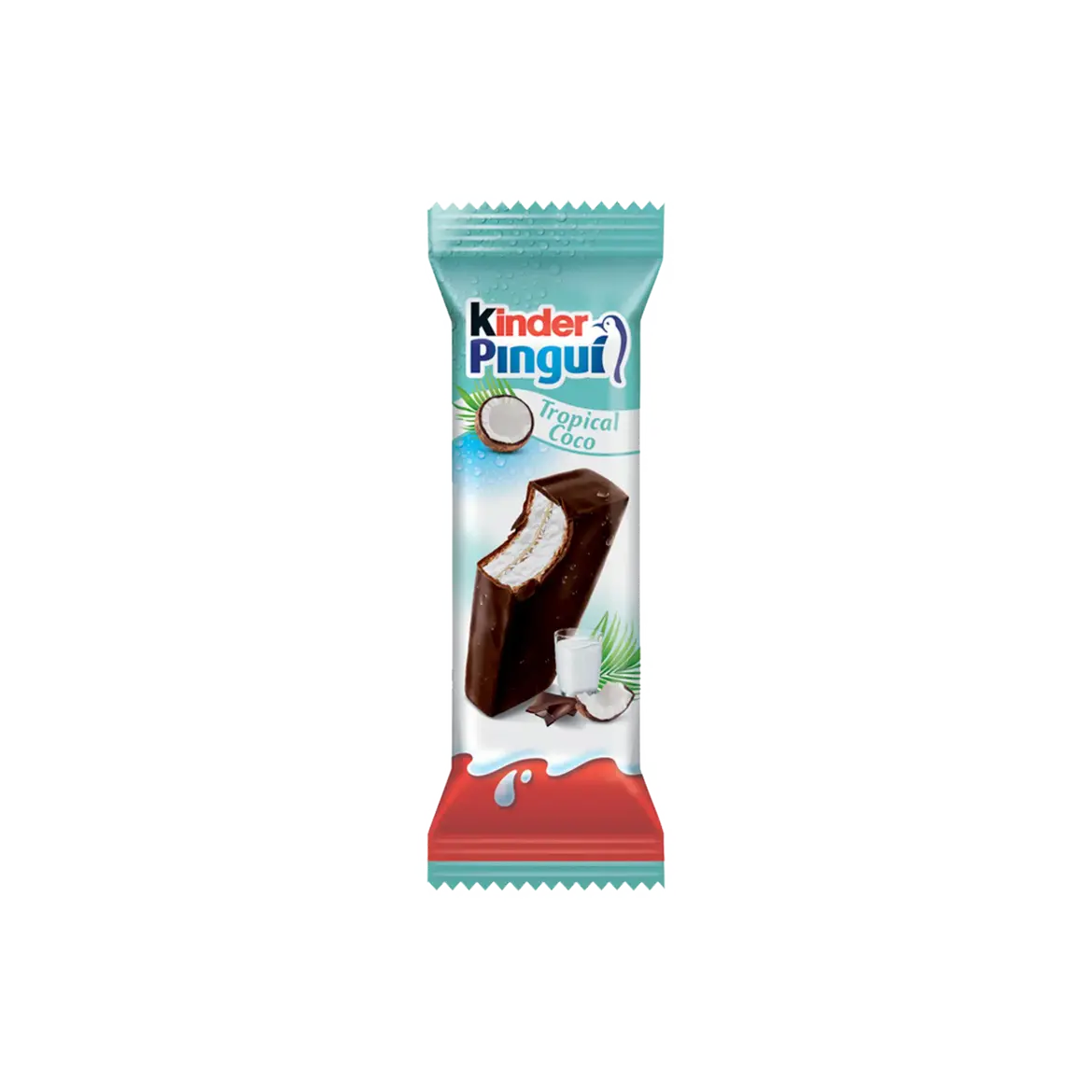 Kinder Pingui Coco csokoládéval bevont tejes és kókuszos krémmel töltött sütemény