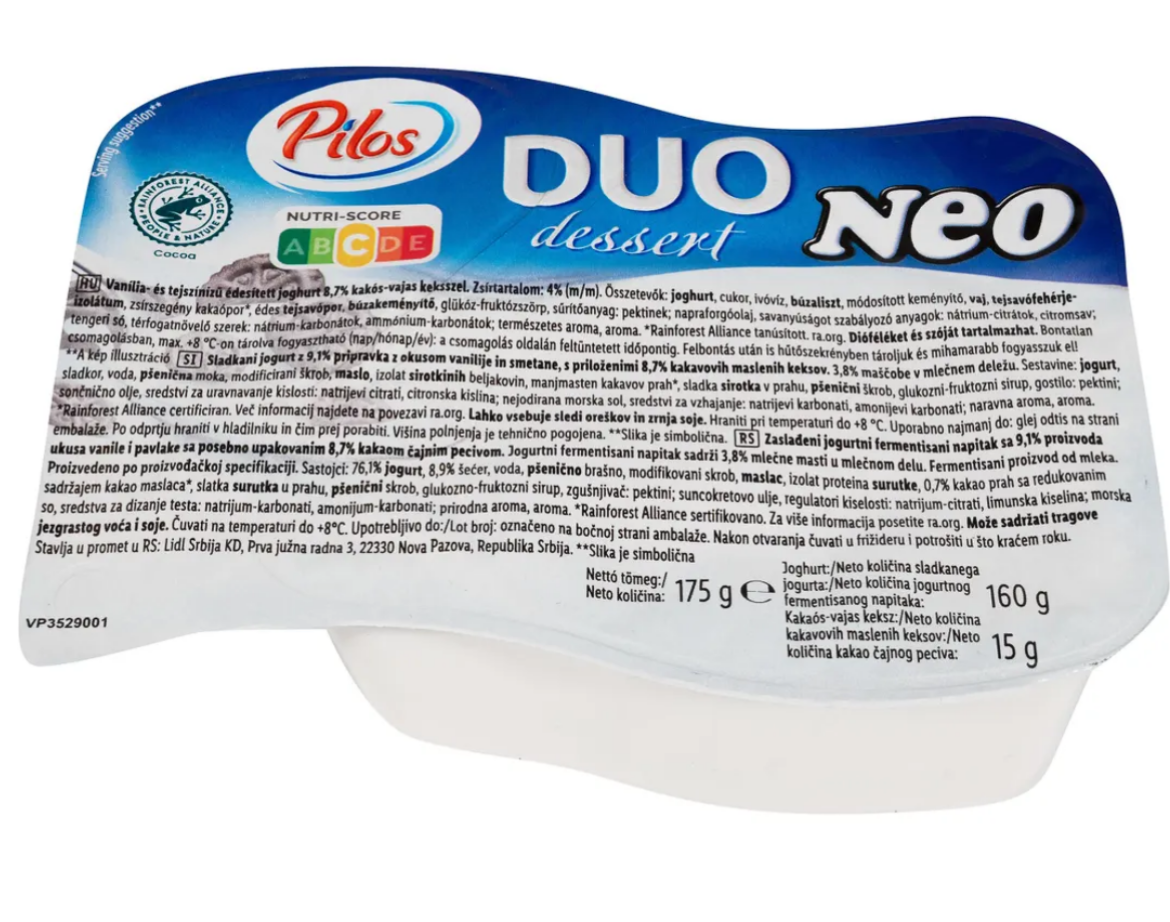 Pilos kétkamrás joghurt Neo 175 g