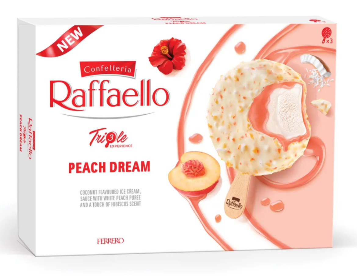 Ferrero Raffaello Triple Experience 3x jégkrém, barack-hibiszkusz ízzel