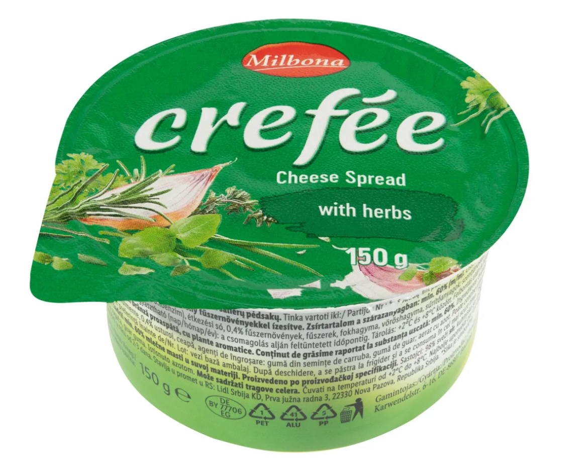 Milbona friss sajtkészítmény zöldfűszeres, 150 g