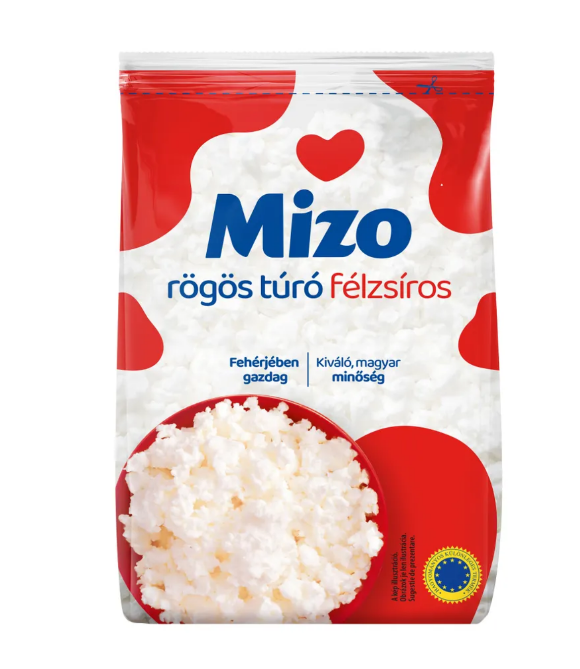 Mizo félzsíros rögös túró
