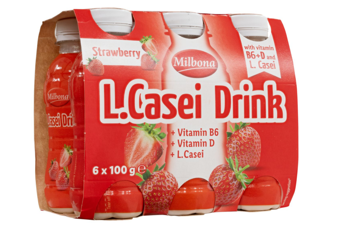 Milbona L.Casei joghurtital, eper 6 x 100 g