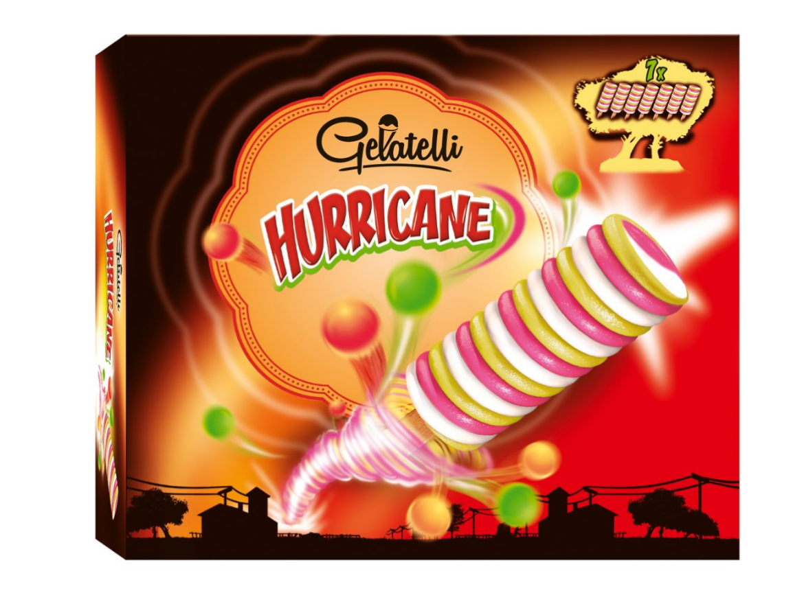 Gelatelli Hurricane jégkrém körte-eper-vanília 7db