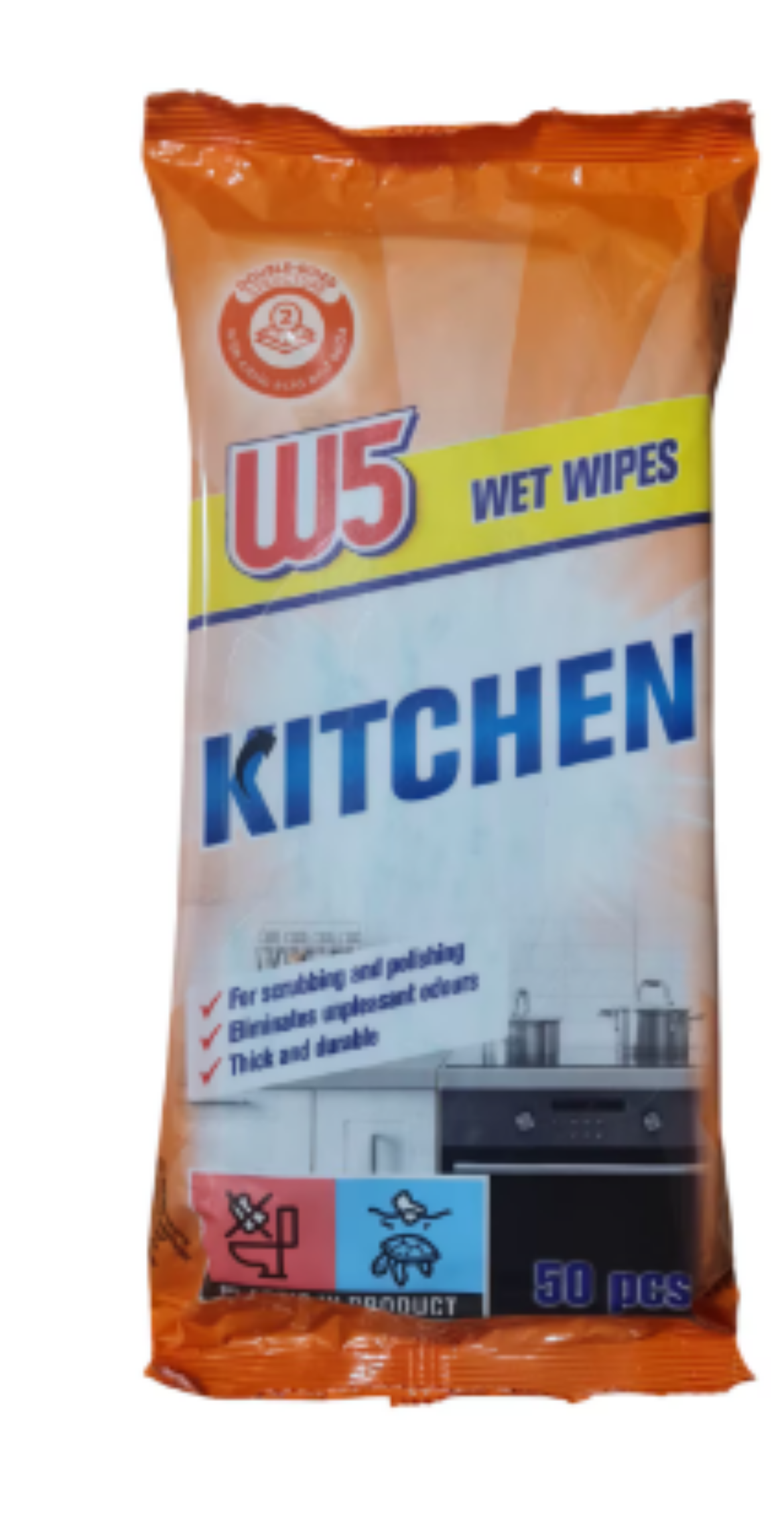 W5 Nedves tisztítókendő Konyha, 50 db