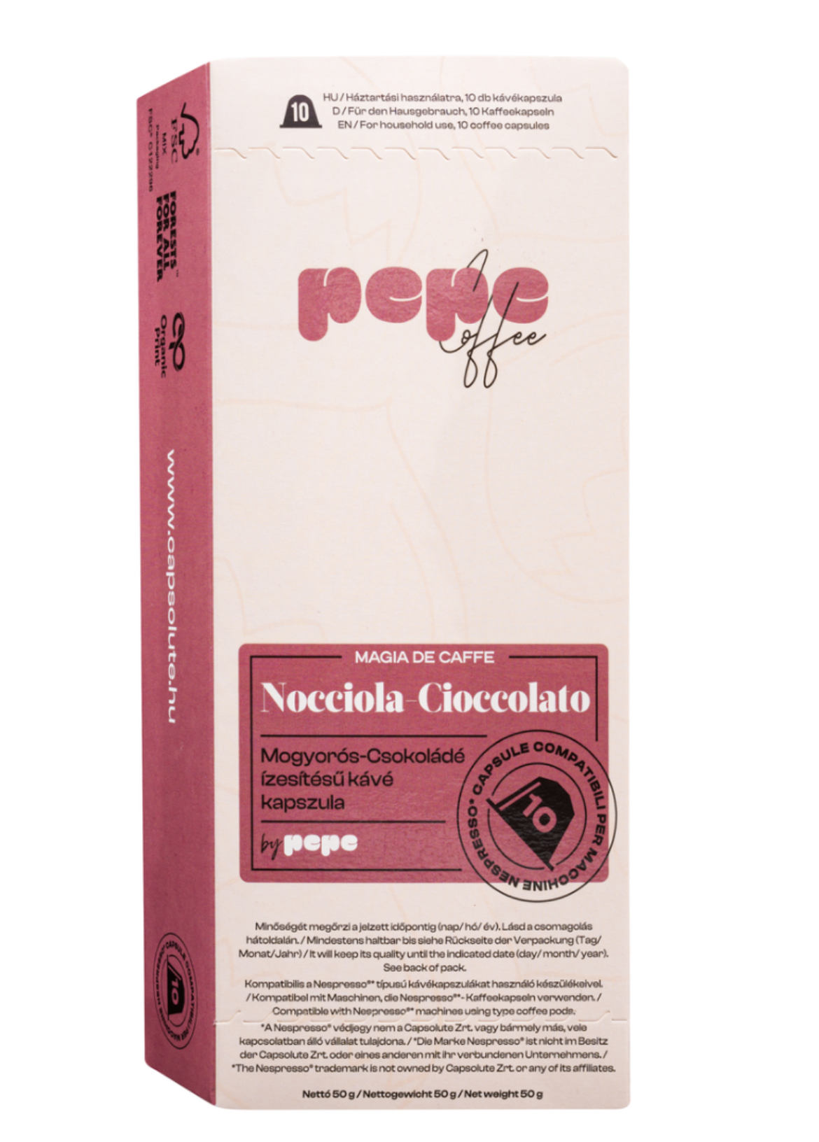Pepe Coffee Csokis-mogyorós kávékapszula