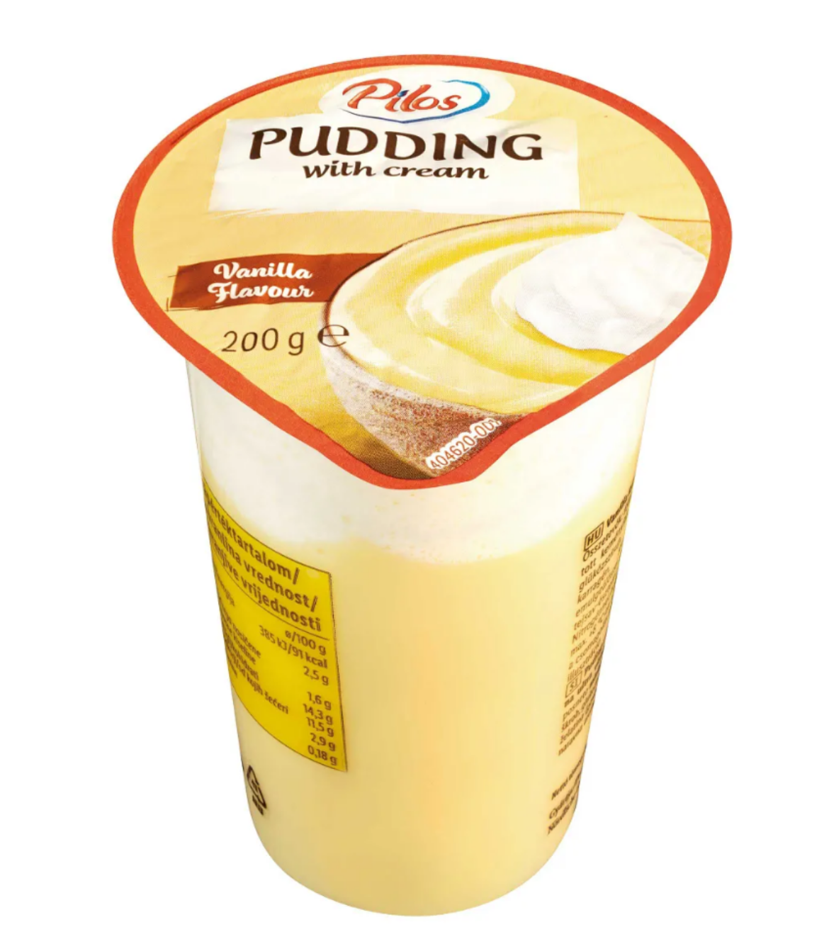 Pilos Vanília ízű puding tejszínhabbal, 200 g