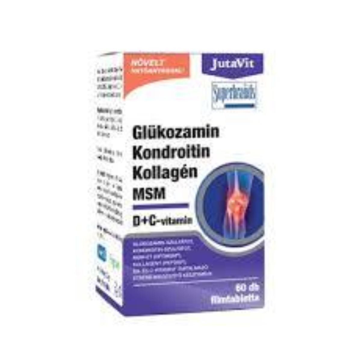JutaVit Glükozamin Kondroitin Kollagén MSM D + C-vitamin tabletta