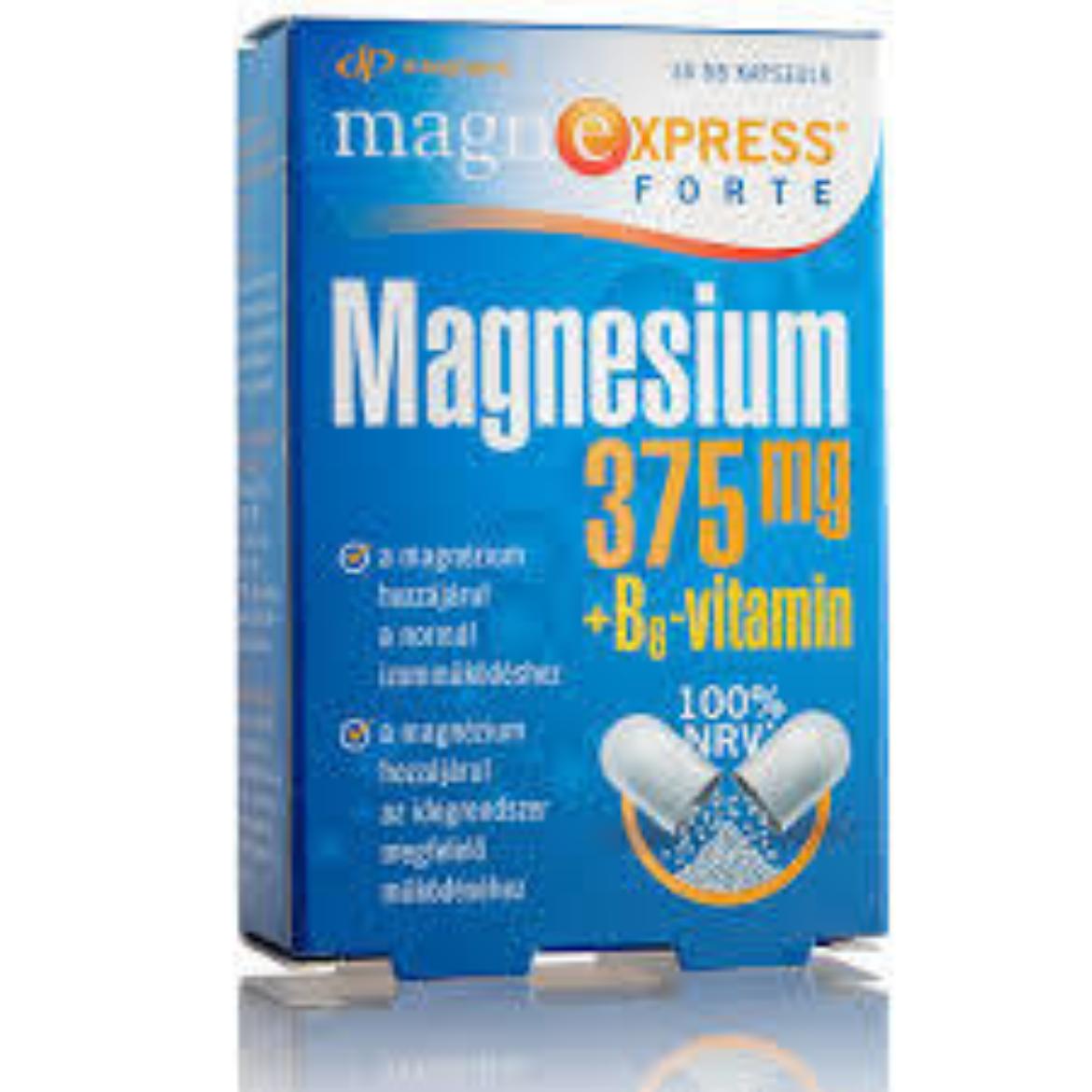 MagnExpress Forte 375 mg magnézium és B6-vitamin tartalmú kapszula 40 db