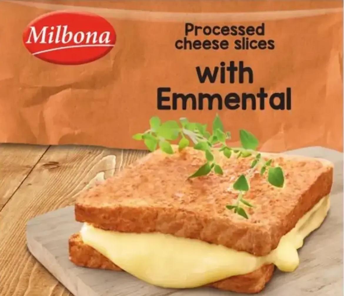 Milbona ömlesztett sajtszeletek ementáli sajttal, 125 g