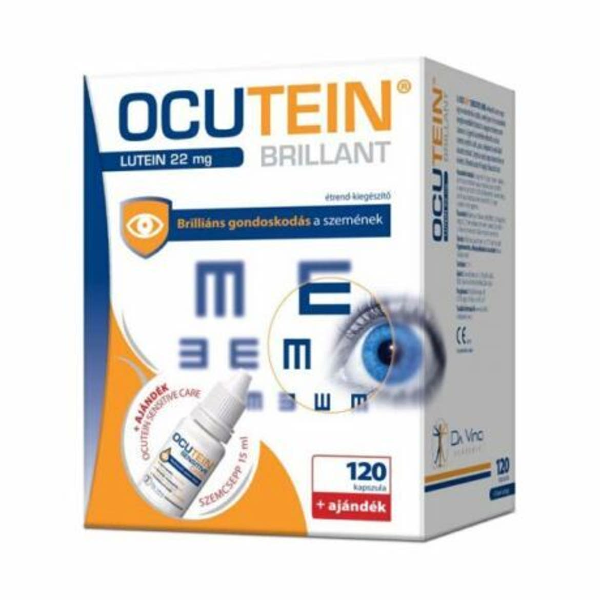 Ocutein Brillant lágyzselatin kapszula 120 db + Ocutein Sensitive Care szemcsepp