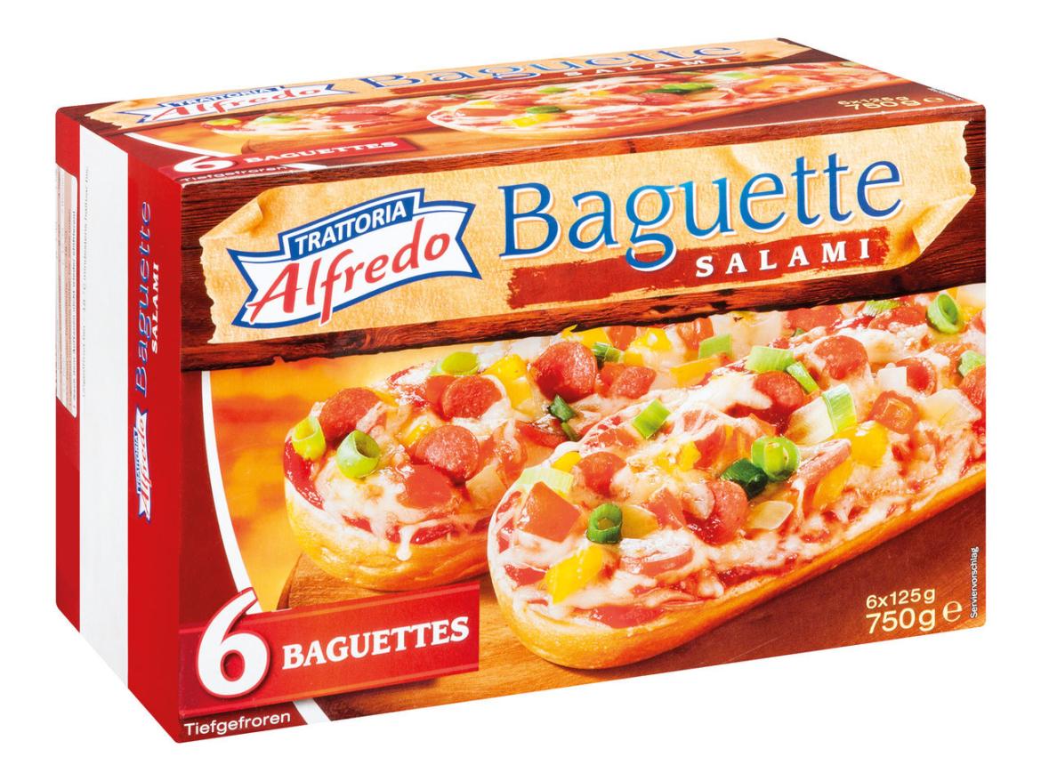 Trattoria Alfredo, Baguette paradicsomos-bazsalikomos, gyorsfagyasztott 6 x 125g