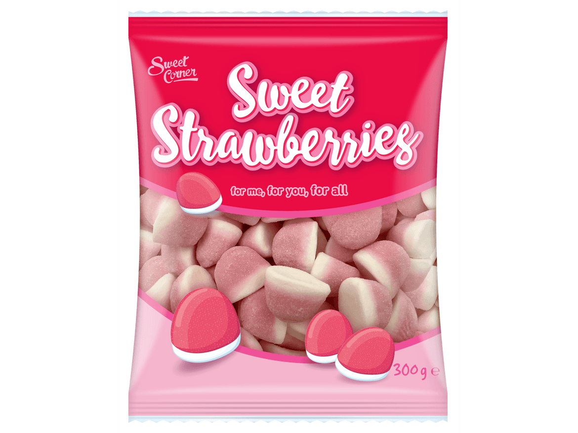 Sweet Corner Sweet Strawberries eperízű gumicukor