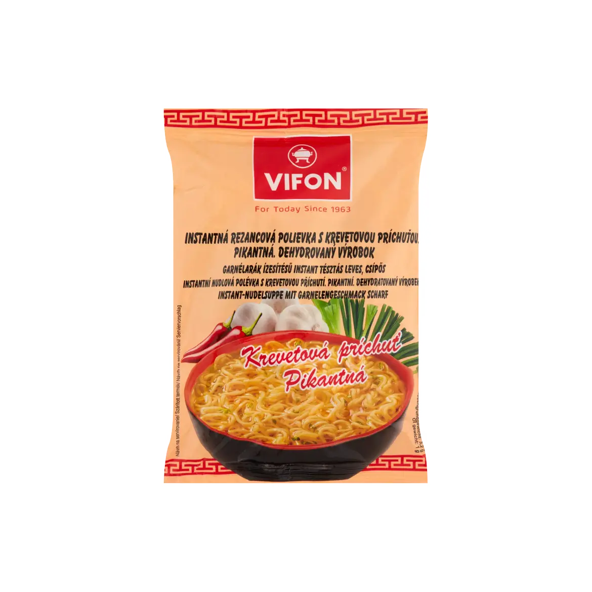 Vifon csípős, garnélarák ízesítésű instant tésztás leves