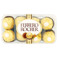 Ferrero Rocher tejcsokoládéval és mogyoródarabkákkal borított ropogós ostya lágy töltelékkel