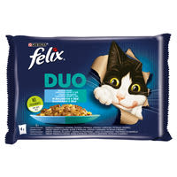 Felix Fantastic Duo Halas Válogatás aszpikban nedves macskaeledel 4 x 85 g